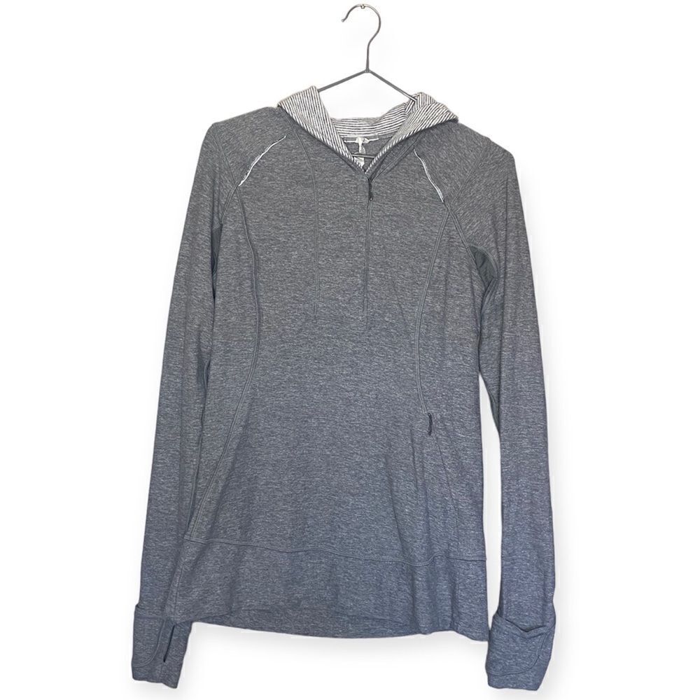 Lululemon Heather Grey Half-Zip Running Lycra Sweater Size 8
